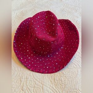 Red Rhinestone Women's cowboy cowgirl Hat